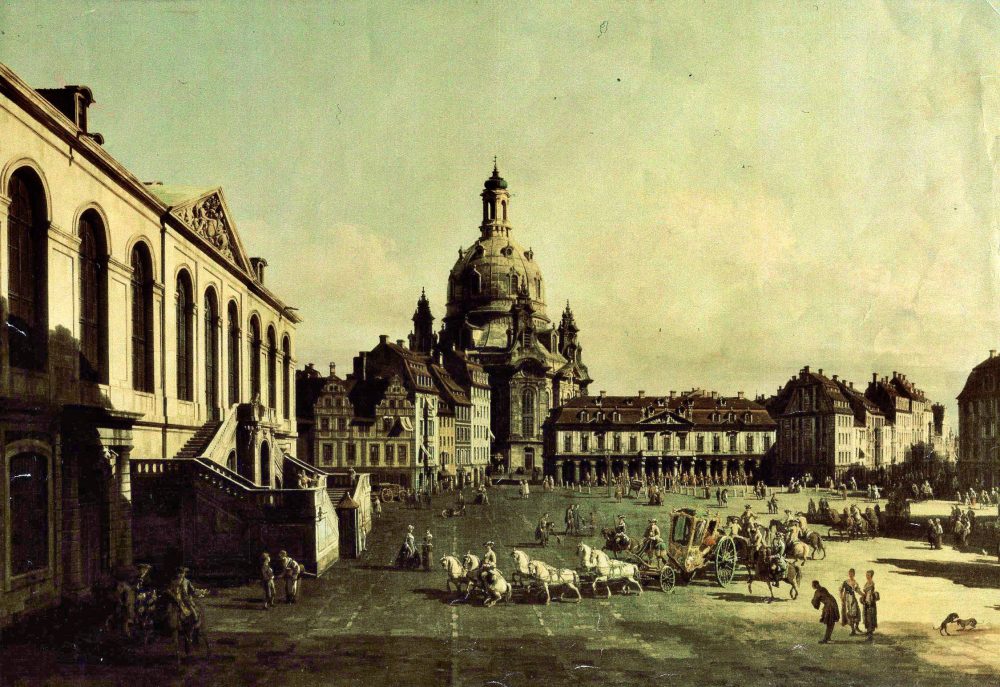 Canalettoblick aus dem Dinglingerhaus zur Frauenkirche, um 1746 Foto: PR
