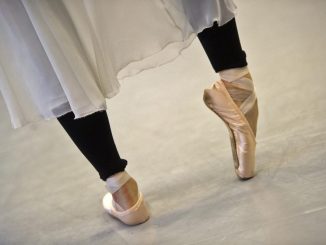 Eine Schülerin der Palucca Hochschule für Tanz trainiert im Ballettsaal in Dresden. Foto: Arno Burgi/Archiv