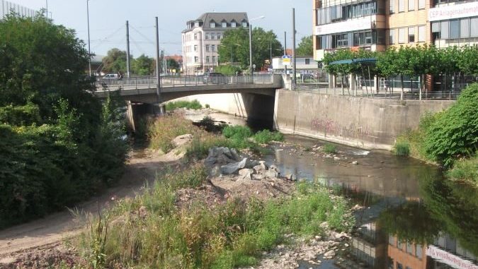 Am Weißeritzknick in Löbtau wird ab 3. August der Flutschutz verbessert. Foto: Stadtverwaltung Dresden