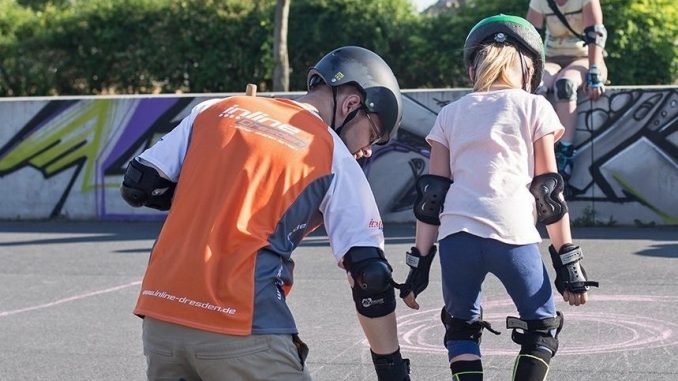 Das Motto: „Sicher Skaten lernen“ - Inline Dresden