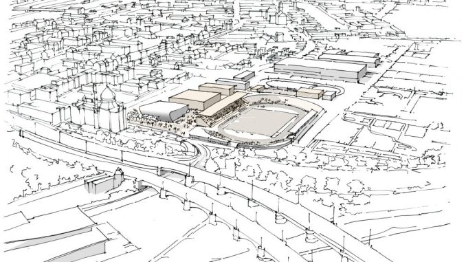 Eine Konzeptzeichnung des Heinz-Steyer-Stadions. Foto: PR